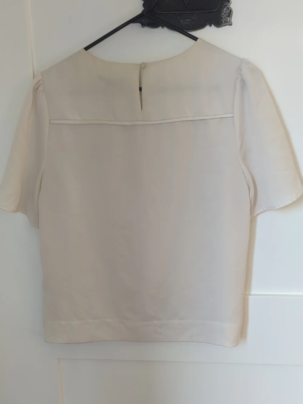 Women's Cream Short Sleeve Blouse - Elegant Lightweight Top